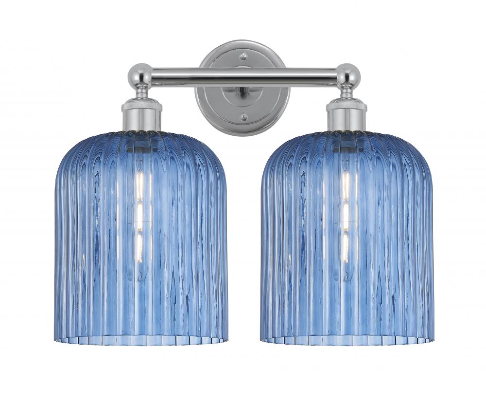 Bridal Veil - 2 Light - 14 inch - Polished Chrome - Bath Vanity Light