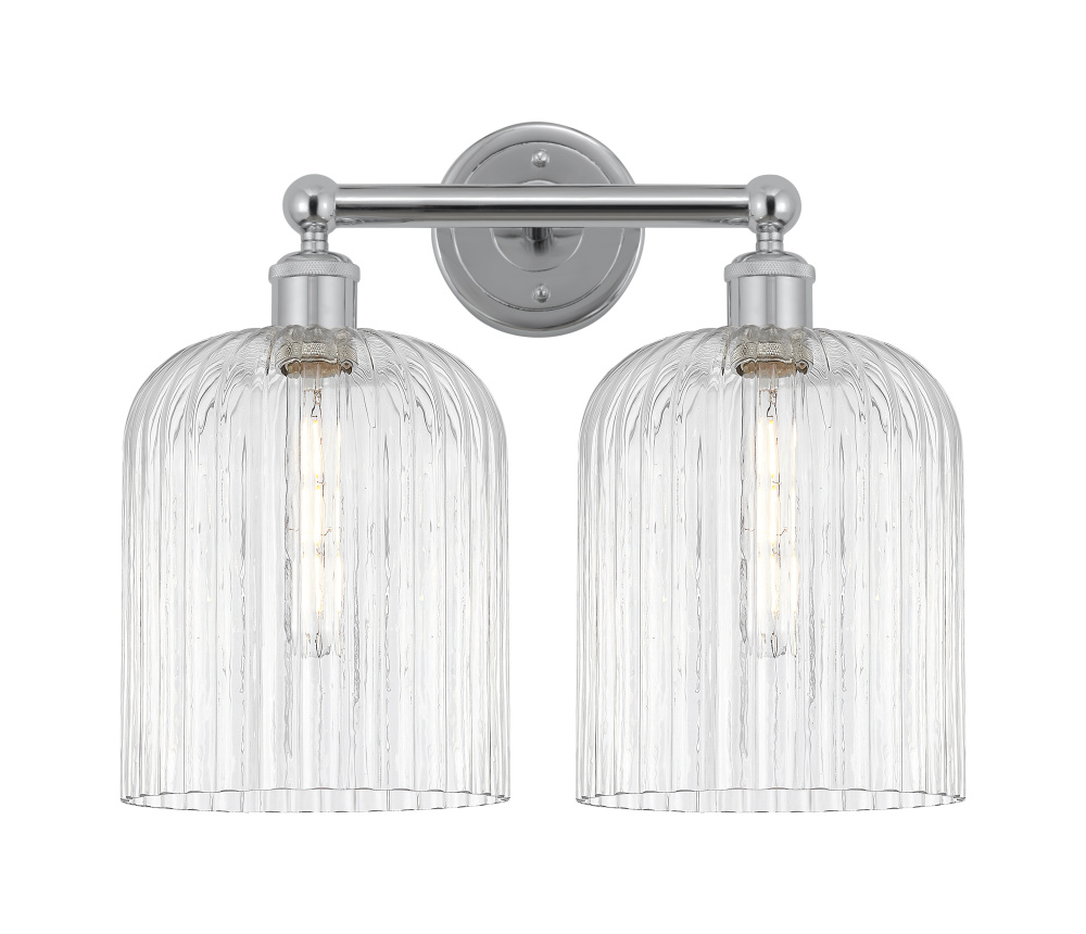 Bridal Veil - 2 Light - 14 inch - Polished Chrome - Bath Vanity Light