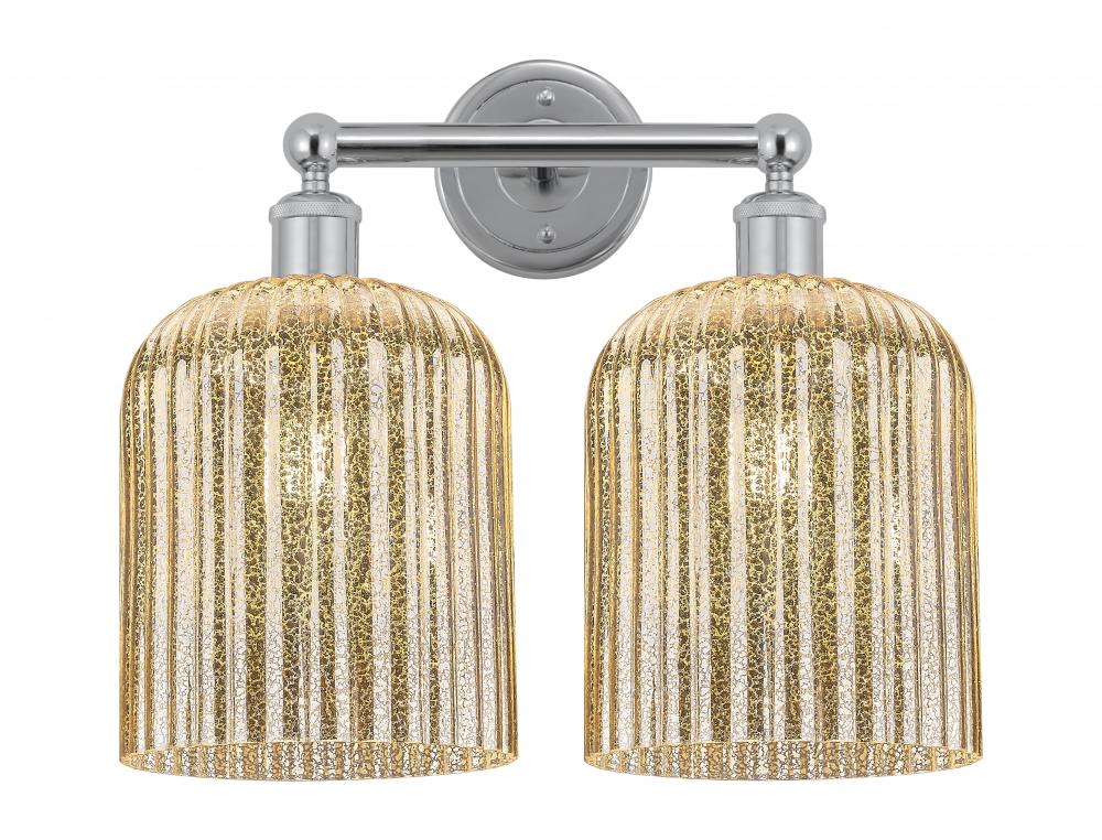 Bridal Veil - 2 Light - 14 inch - Polished Chrome - Bath Vanity Light