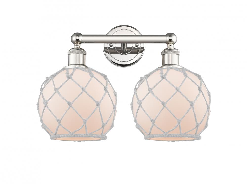 Farmhouse Rope - 2 Light - 17 inch - Polished Nickel - Bath Vanity Light