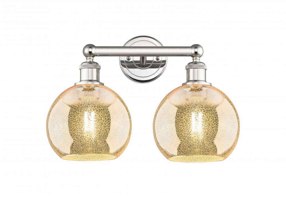 Athens - 2 Light - 17 inch - Polished Nickel - Bath Vanity Light