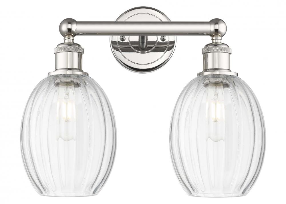 Preston Bulb - 2 Light - 15 inch - Polished Nickel - Bath Vanity Light