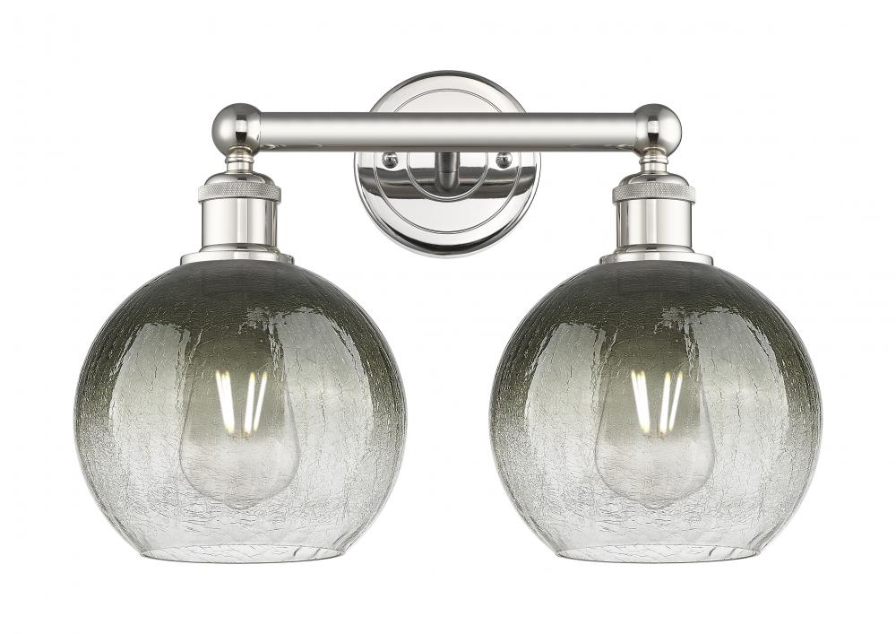 Brookhaven Globe - 2 Light - 17 inch - Polished Nickel - Bath Vanity Light