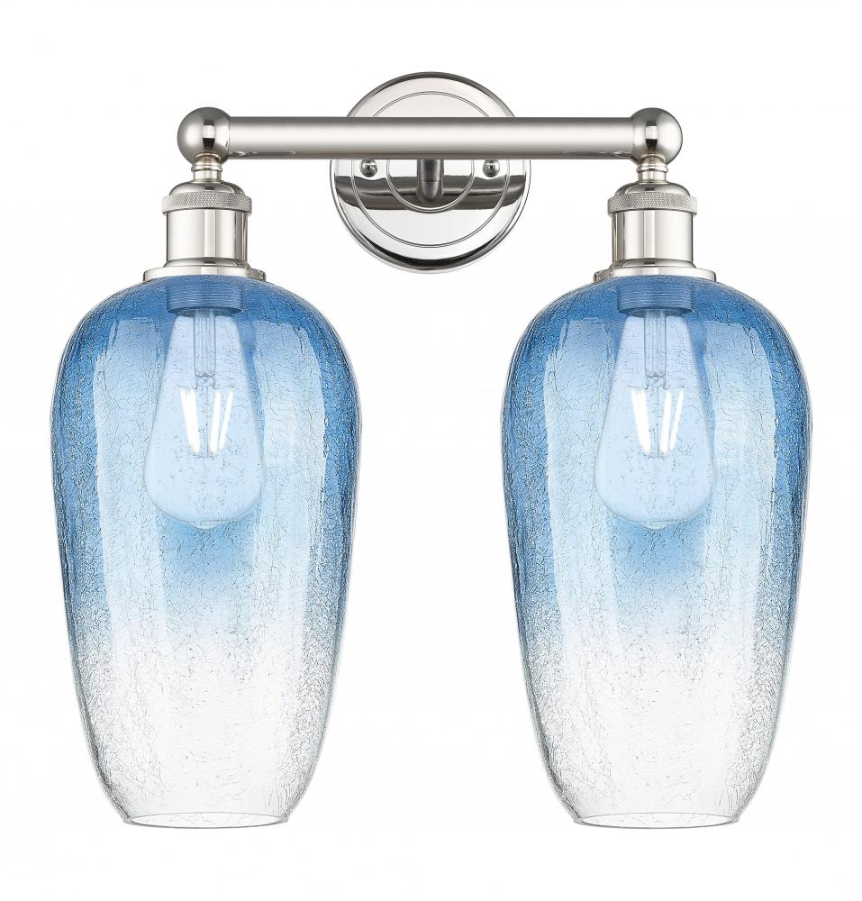 Brookhaven Flute - 2 Light - 16 inch - Polished Nickel - Bath Vanity Light