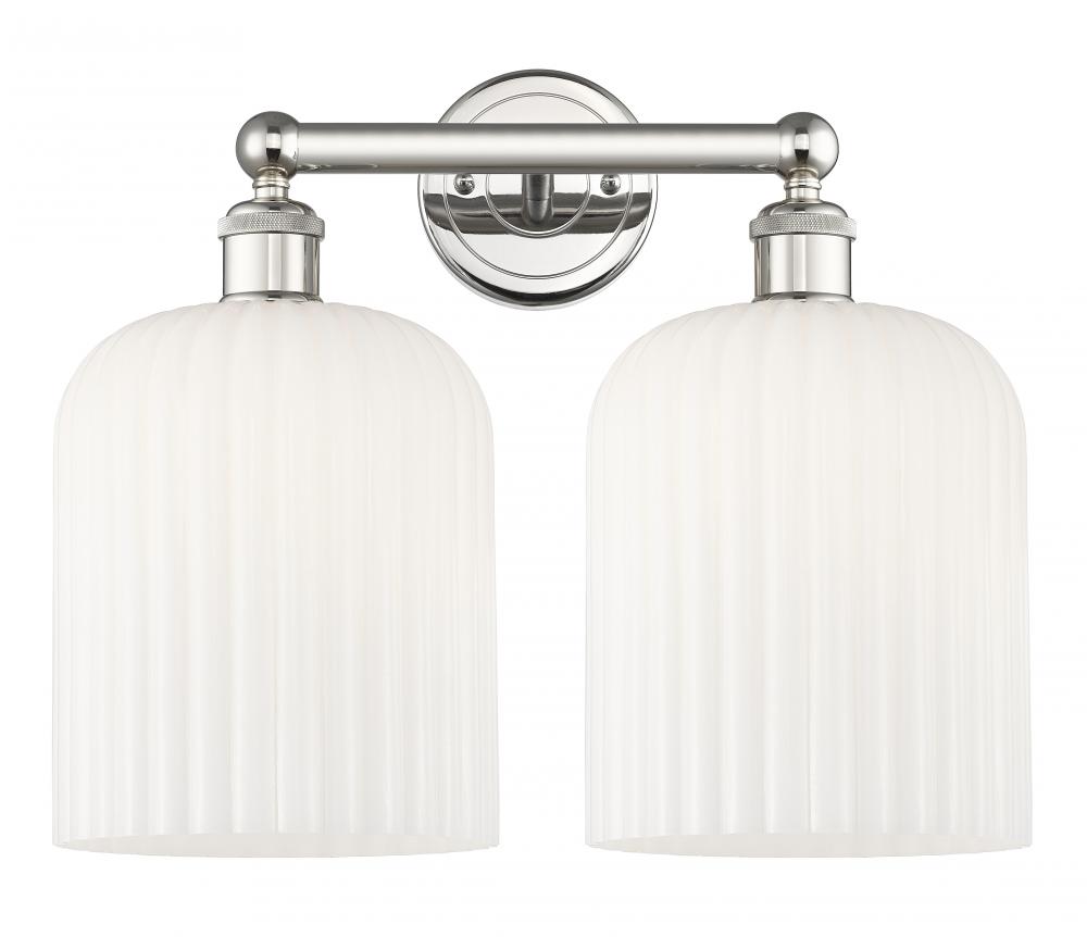 Bridal Veil - 2 Light - 14 inch - Polished Nickel - Bath Vanity Light