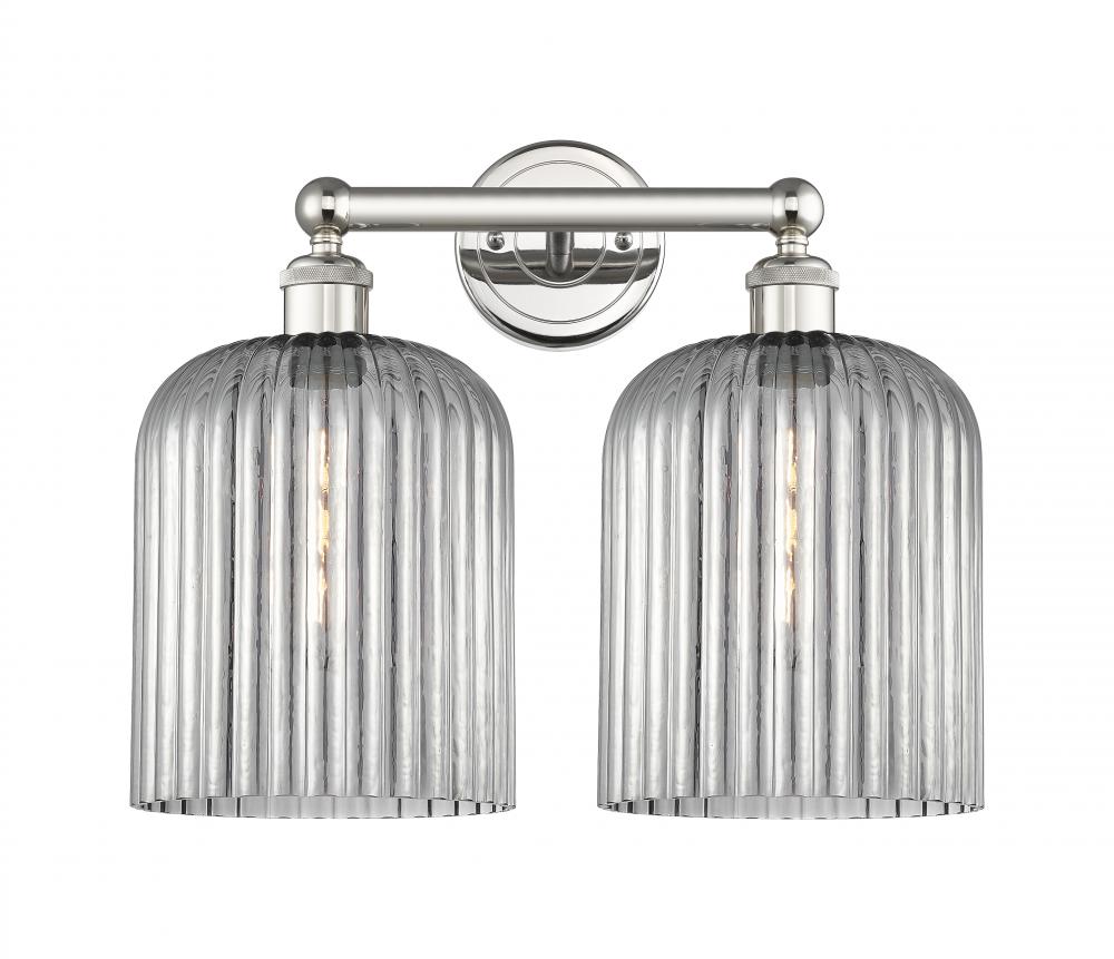 Bridal Veil - 2 Light - 14 inch - Polished Nickel - Bath Vanity Light