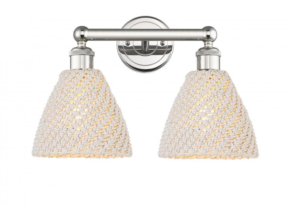 Bristol Natural - 2 Light - 17 inch - Polished Nickel - Bath Vanity Light