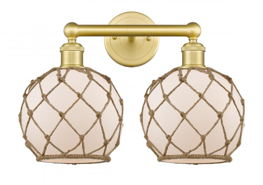 Farmhouse Rope - 2 Light - 17 inch - Satin Gold - Bath Vanity Light