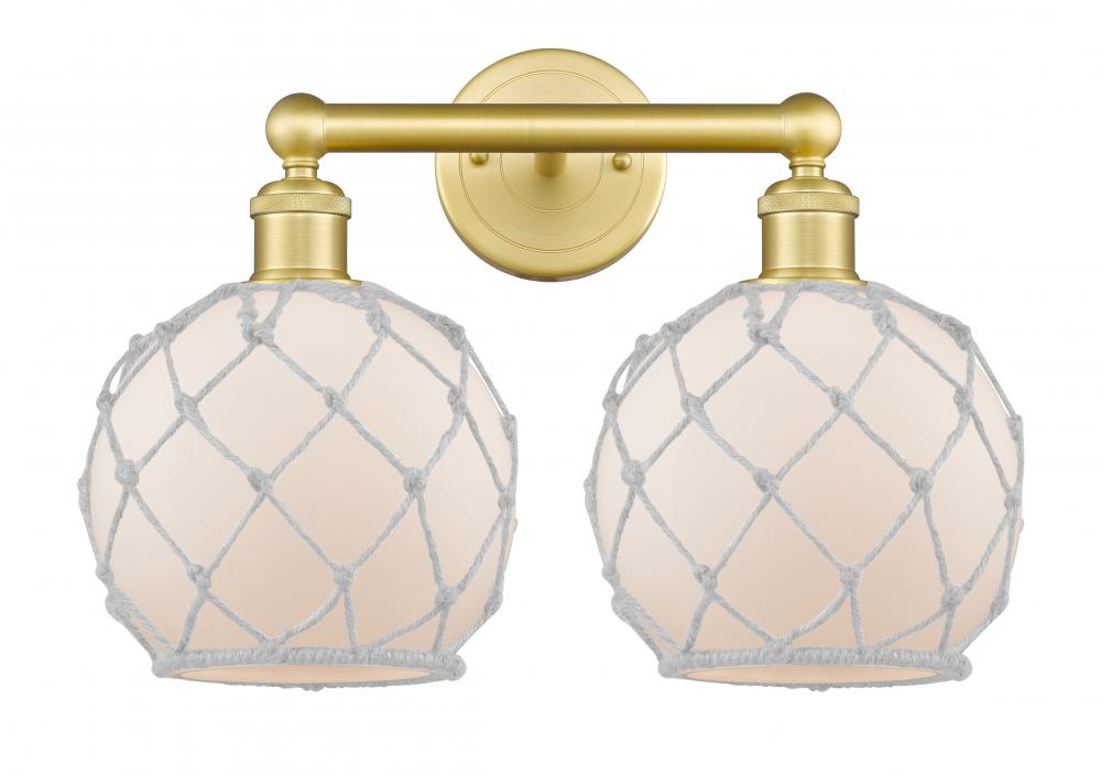 Farmhouse Rope - 2 Light - 17 inch - Satin Gold - Bath Vanity Light