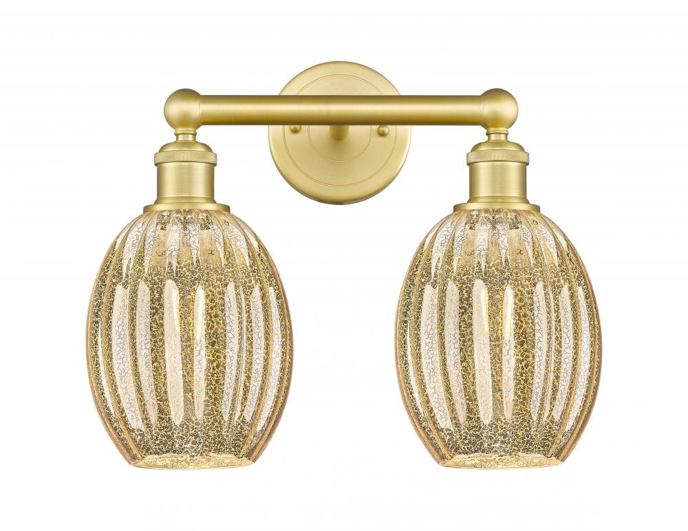 Preston Bulb - 2 Light - 15 inch - Satin Gold - Bath Vanity Light