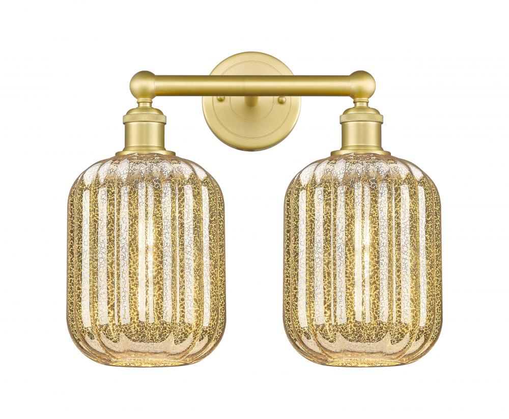 Preston Cylinder - 2 Light - 16 inch - Satin Gold - Bath Vanity Light