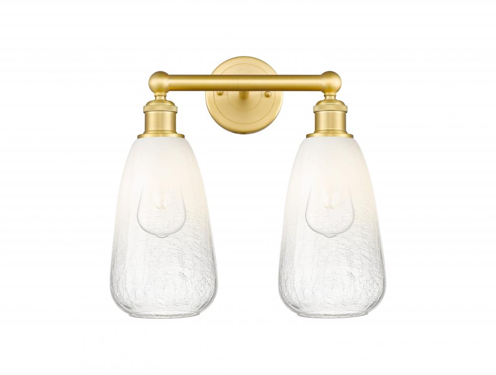 Brookhaven Almond - 2 Light - 15 inch - Satin Gold - Bath Vanity Light