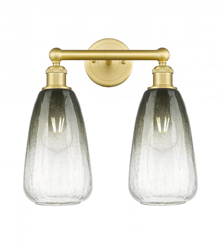 Brookhaven Almond - 2 Light - 15 inch - Satin Gold - Bath Vanity Light