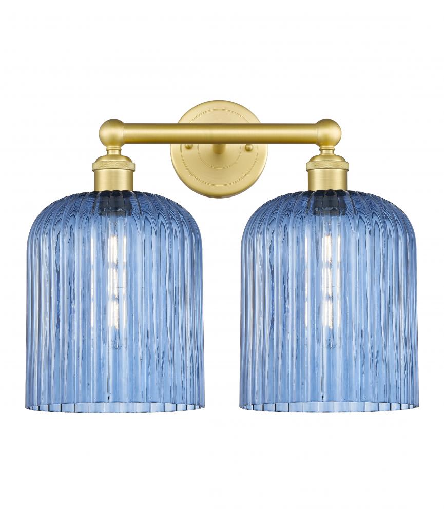 Bridal Veil - 2 Light - 14 inch - Satin Gold - Bath Vanity Light