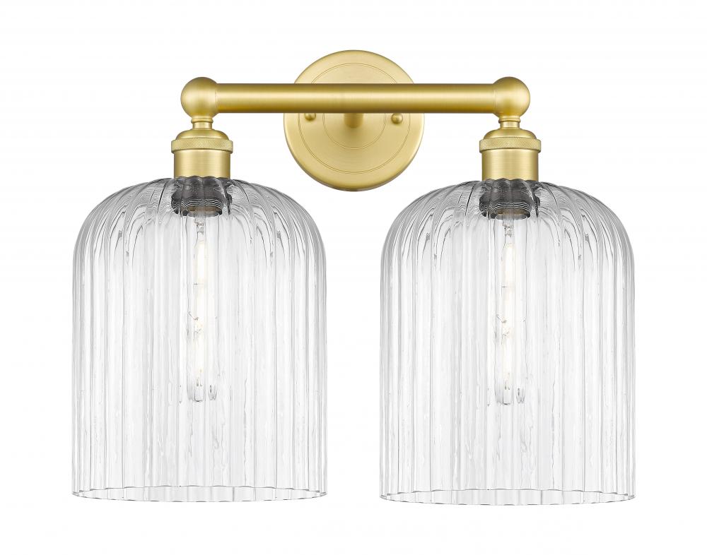 Bridal Veil - 2 Light - 14 inch - Satin Gold - Bath Vanity Light