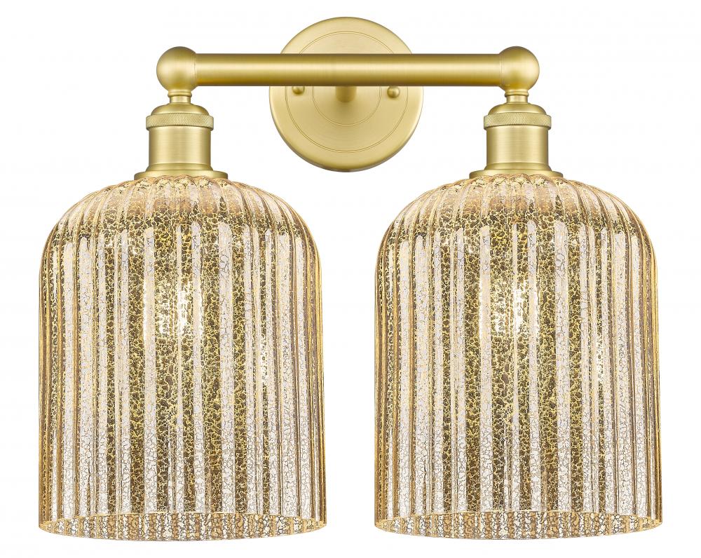 Bridal Veil - 2 Light - 14 inch - Satin Gold - Bath Vanity Light