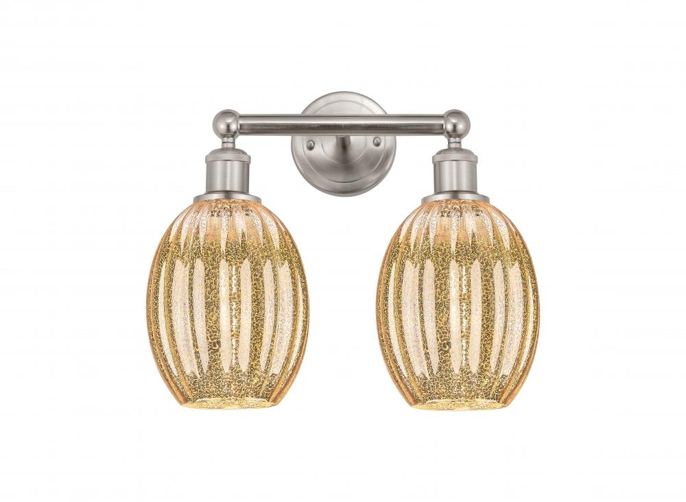 Preston Bulb - 2 Light - 15 inch - Brushed Satin Nickel - Bath Vanity Light