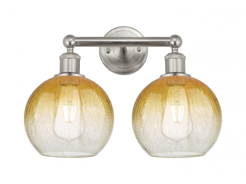 Brookhaven Globe - 2 Light - 17 inch - Brushed Satin Nickel - Bath Vanity Light