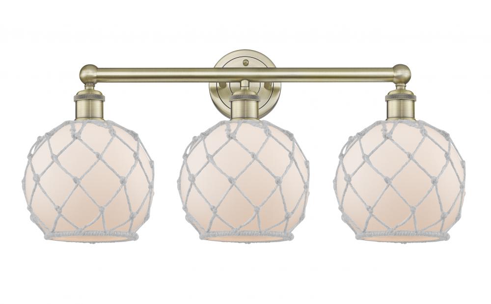 Farmhouse Rope - 3 Light - 26 inch - Antique Brass - Bath Vanity Light