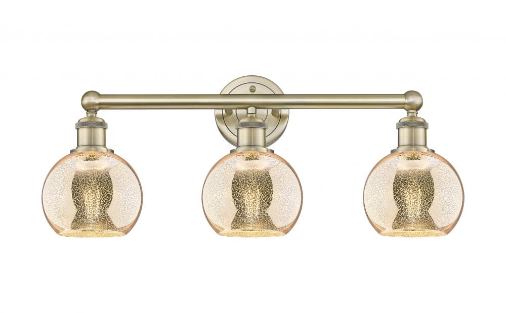 Athens - 3 Light - 24 inch - Antique Brass - Bath Vanity Light