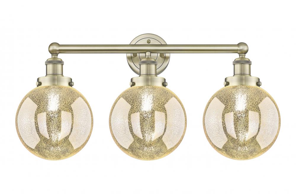 Beacon - 3 Light - 26 inch - Antique Brass - Bath Vanity Light