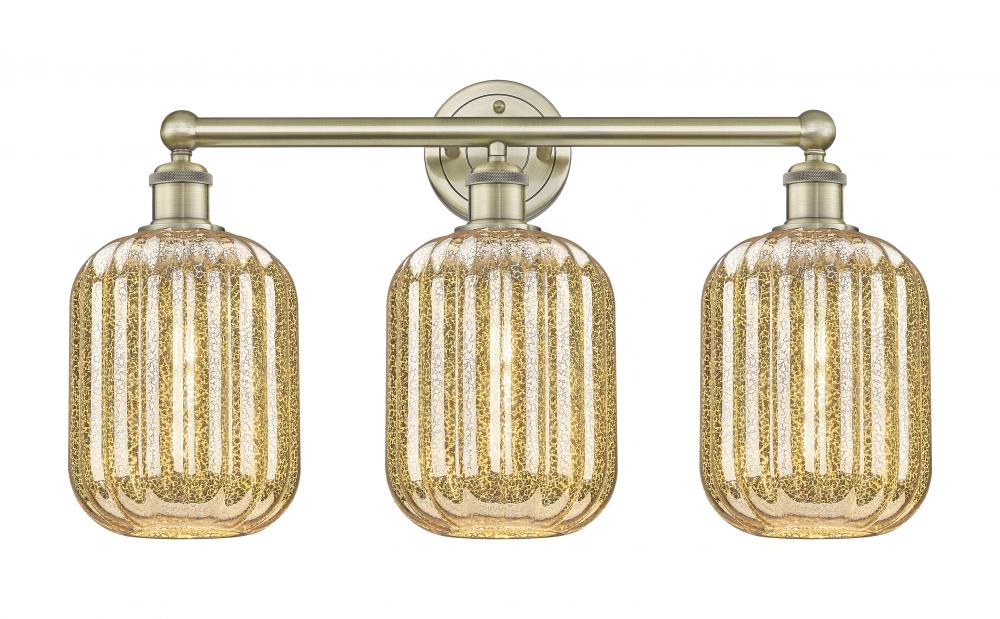 Preston Cylinder - 3 Light - 25 inch - Antique Brass - Bath Vanity Light