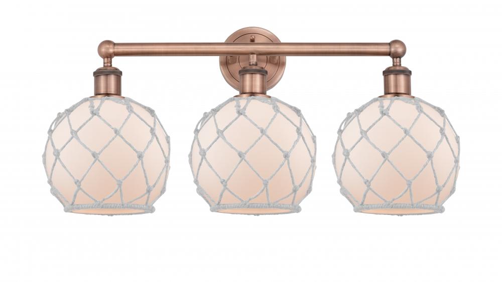 Farmhouse Rope - 3 Light - 26 inch - Antique Copper - Bath Vanity Light