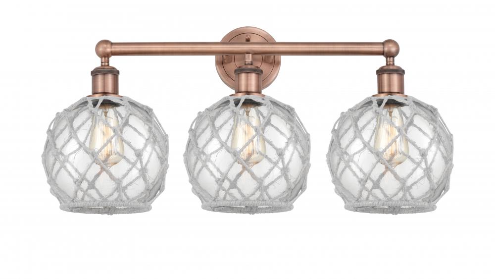 Farmhouse Rope - 3 Light - 26 inch - Antique Copper - Bath Vanity Light