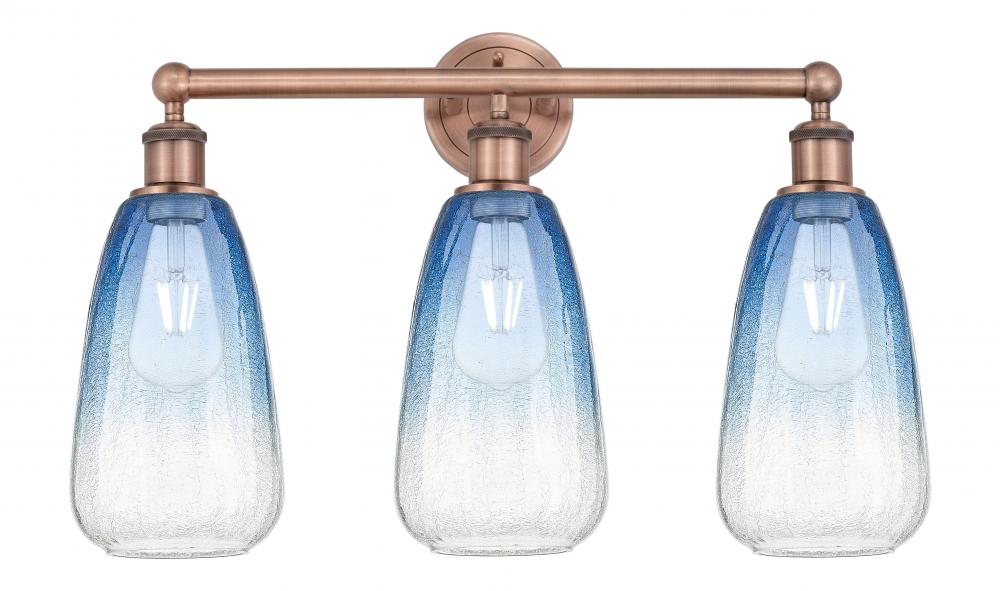 Brookhaven Almond - 3 Light - 24 inch - Antique Copper - Bath Vanity Light