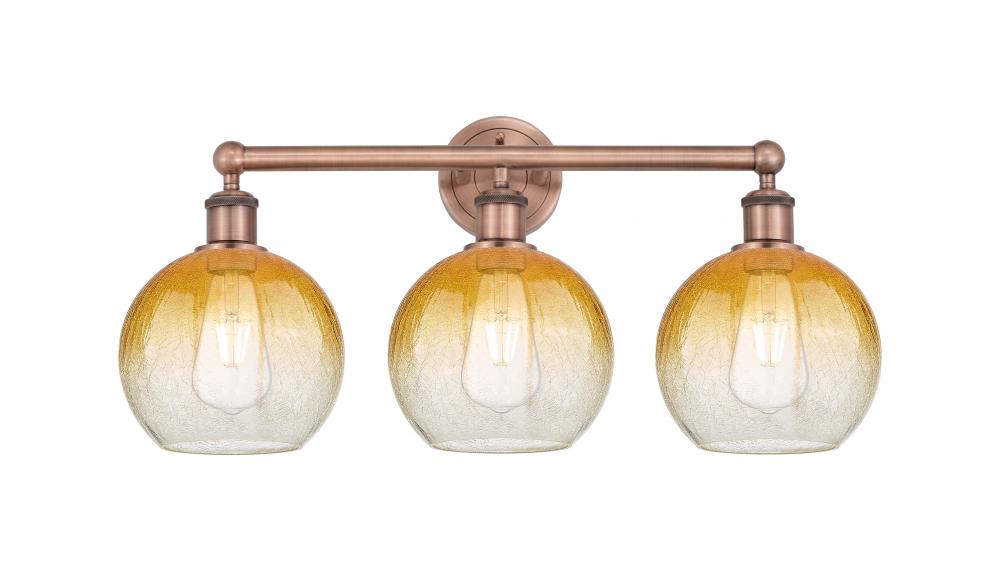 Brookhaven Globe - 3 Light - 26 inch - Antique Copper - Bath Vanity Light