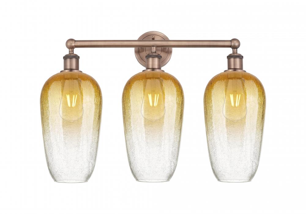 Brookhaven Flute - 3 Light - 25 inch - Antique Copper - Bath Vanity Light