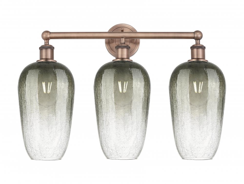 Brookhaven Flute - 3 Light - 25 inch - Antique Copper - Bath Vanity Light