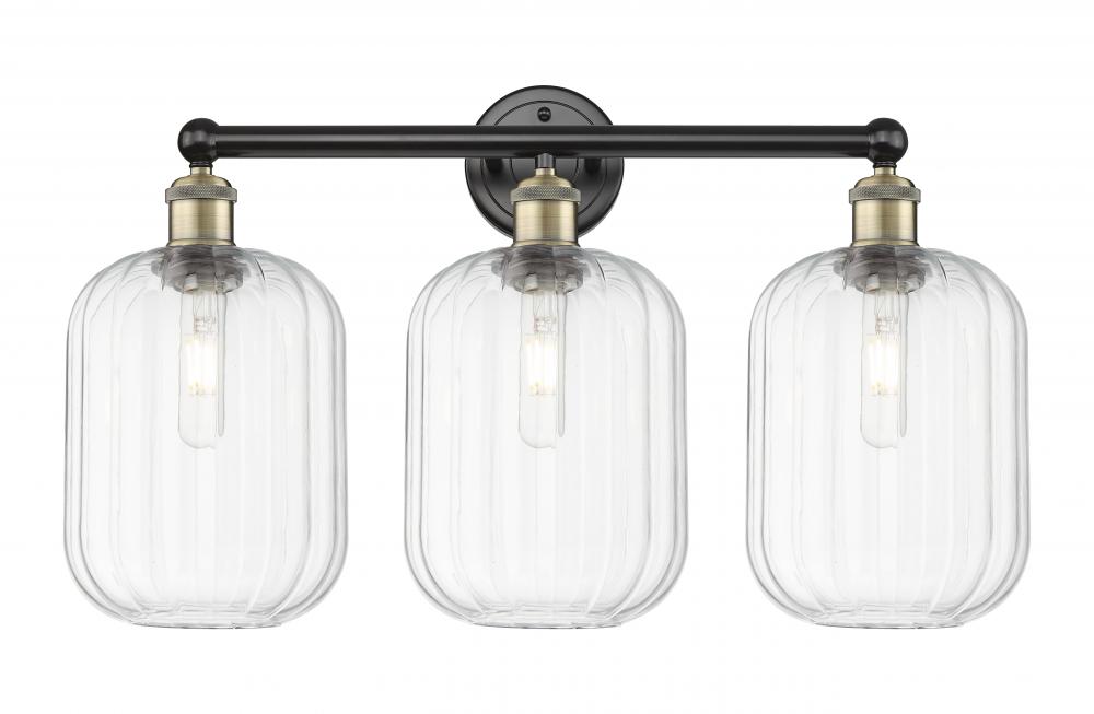 Preston Cylinder - 3 Light - 25 inch - Black Antique Brass - Bath Vanity Light