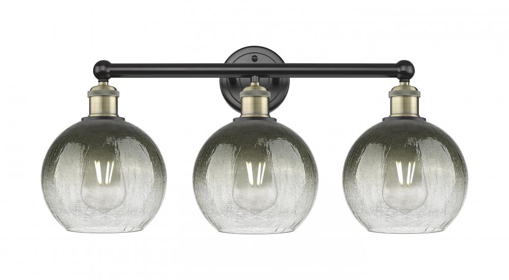 Brookhaven Globe - 3 Light - 26 inch - Black Antique Brass - Bath Vanity Light
