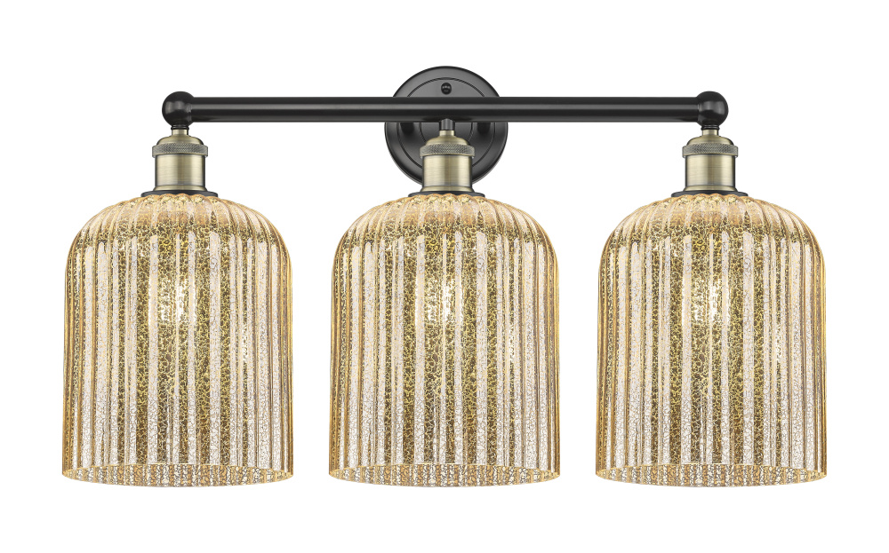 Bridal Veil - 3 Light - 23 inch - Black Antique Brass - Bath Vanity Light