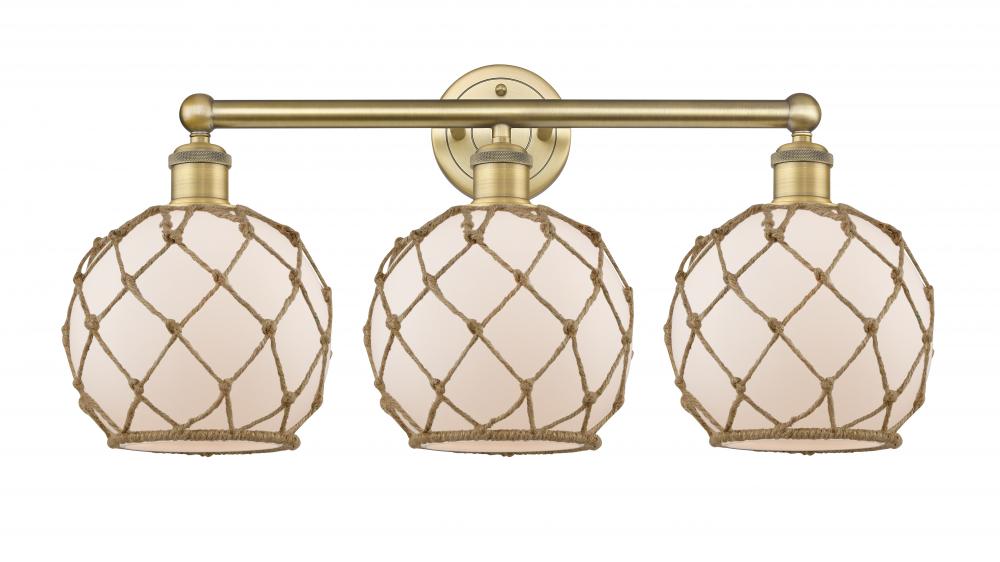 Farmhouse Rope - 3 Light - 26 inch - Brushed Brass - Bath Vanity Light