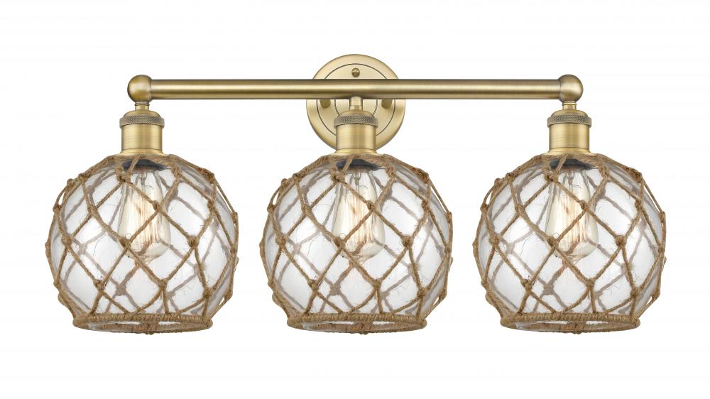 Farmhouse Rope - 3 Light - 26 inch - Brushed Brass - Bath Vanity Light