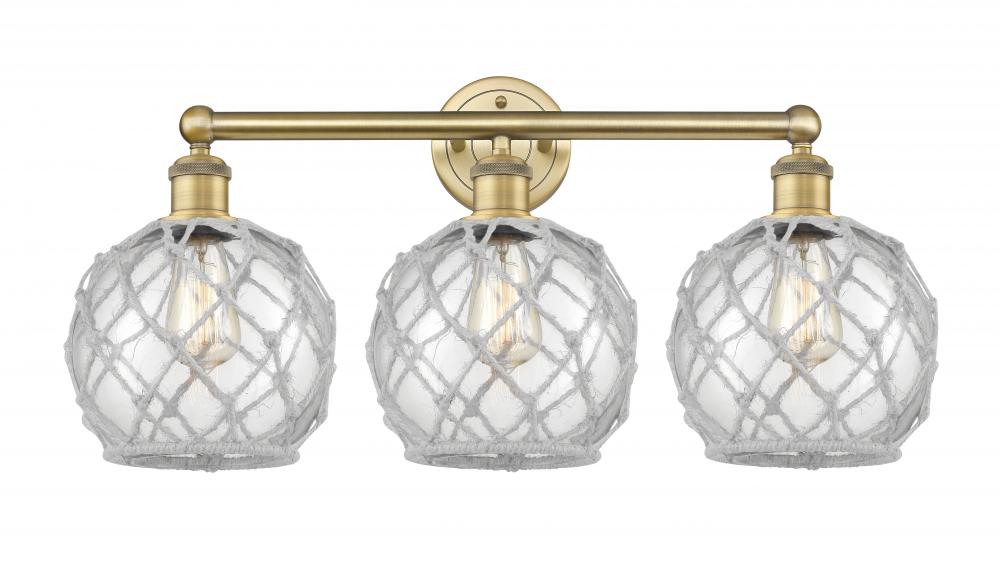 Farmhouse Rope - 3 Light - 26 inch - Brushed Brass - Bath Vanity Light