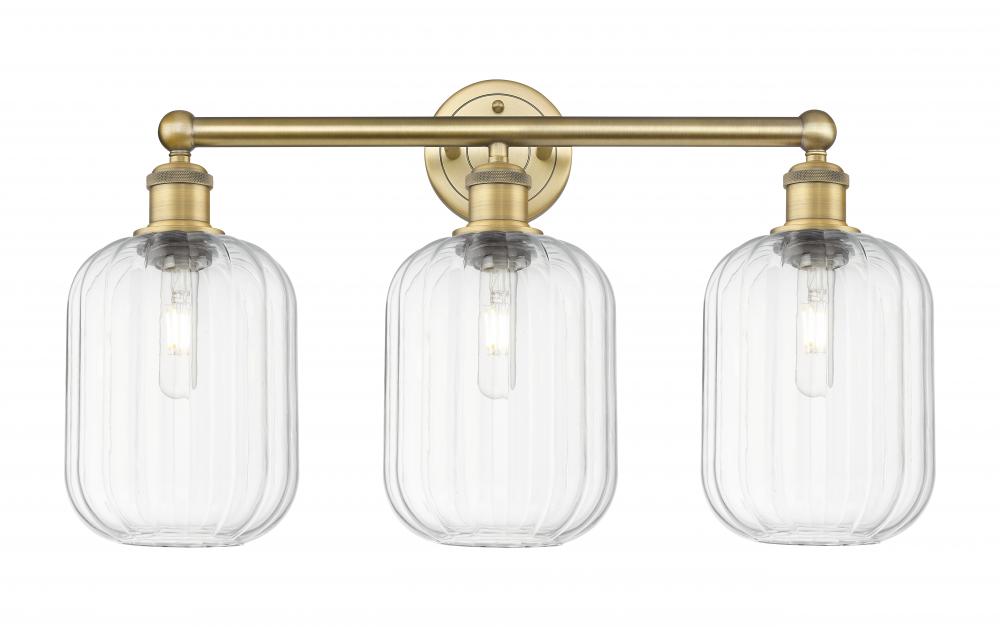 Preston Cylinder - 3 Light - 25 inch - Brushed Brass - Bath Vanity Light