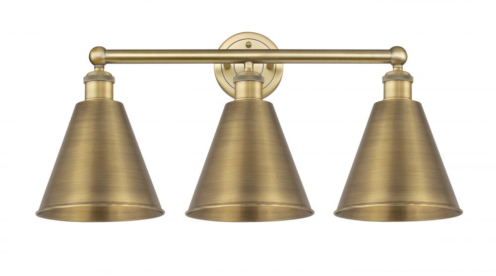 Berkshire - 3 Light - 26 inch - Brushed Brass - Bath Vanity Light