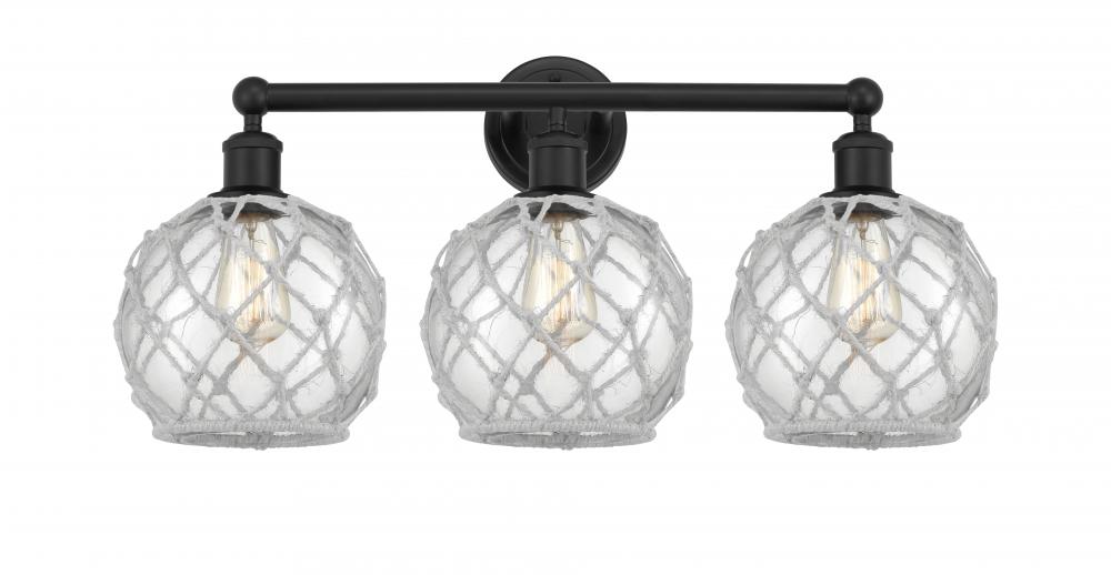 Farmhouse Rope - 3 Light - 26 inch - Matte Black - Bath Vanity Light