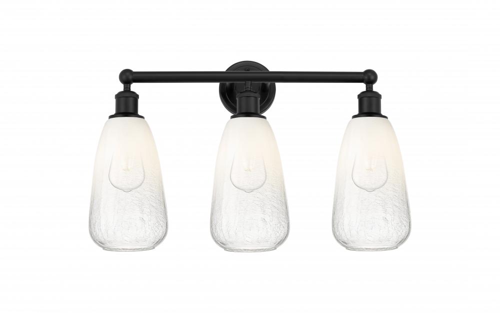 Brookhaven Almond - 3 Light - 24 inch - Matte Black - Bath Vanity Light