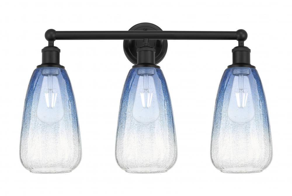 Brookhaven Almond - 3 Light - 24 inch - Matte Black - Bath Vanity Light