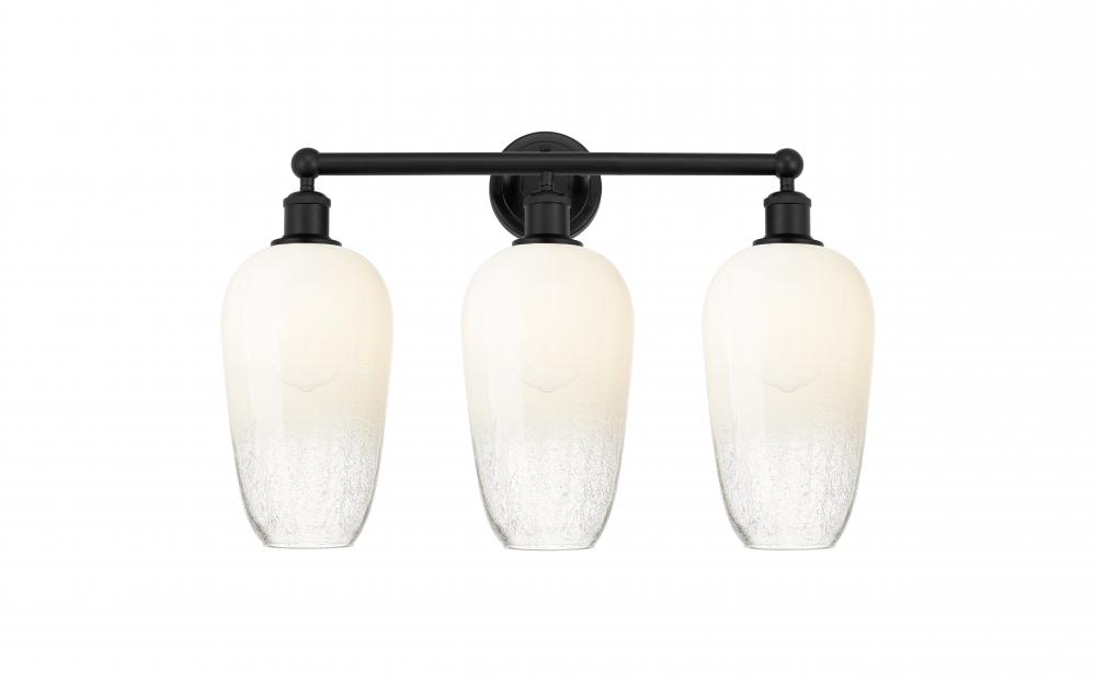 Brookhaven Flute - 3 Light - 25 inch - Matte Black - Bath Vanity Light