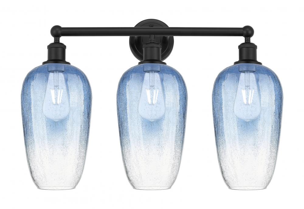 Brookhaven Flute - 3 Light - 25 inch - Matte Black - Bath Vanity Light