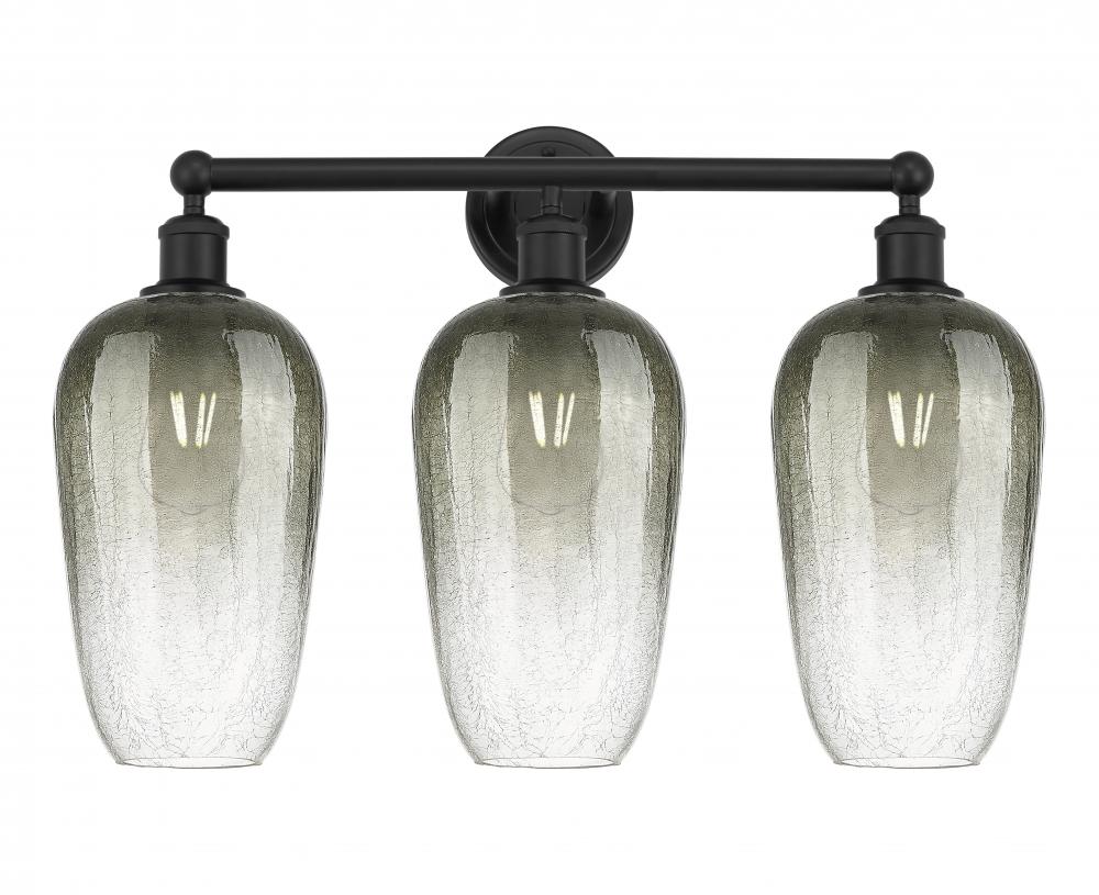 Brookhaven Flute - 3 Light - 25 inch - Matte Black - Bath Vanity Light