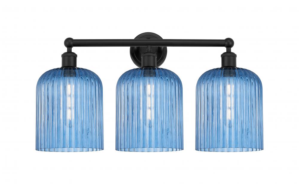 Bridal Veil - 3 Light - 23 inch - Matte Black - Bath Vanity Light