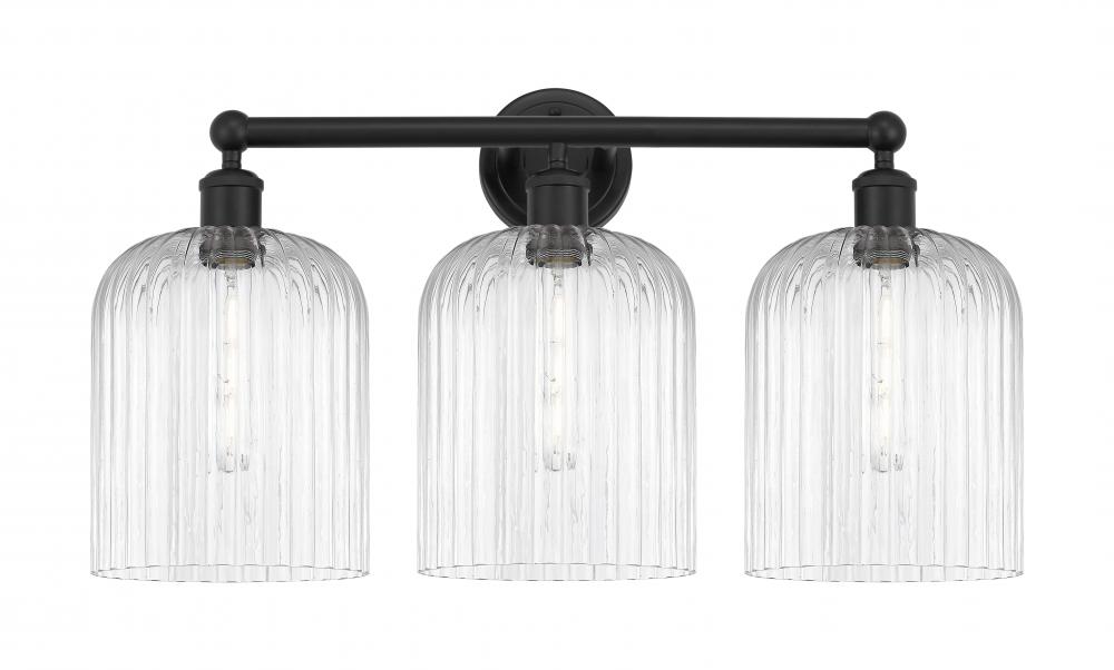Bridal Veil - 3 Light - 23 inch - Matte Black - Bath Vanity Light