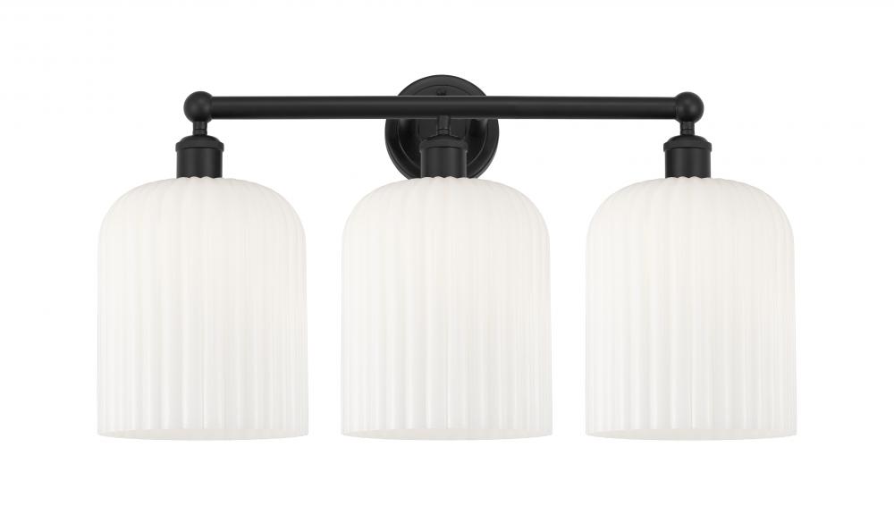 Bridal Veil - 3 Light - 23 inch - Matte Black - Bath Vanity Light
