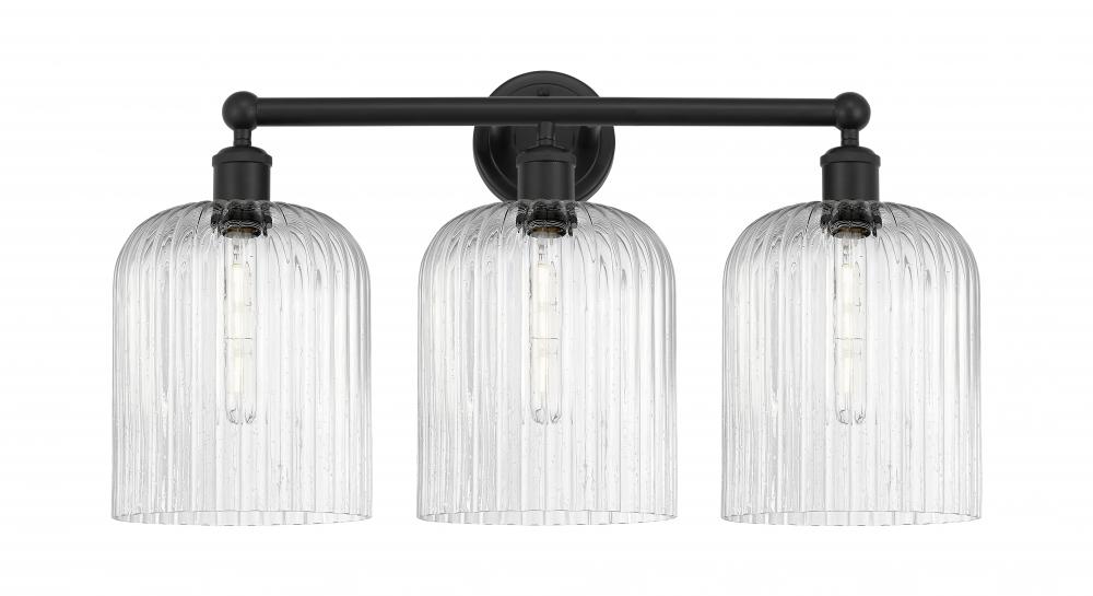 Bridal Veil - 3 Light - 23 inch - Matte Black - Bath Vanity Light